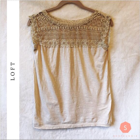 LOFT Cream Chest Laced Top - Picture 5 of 5